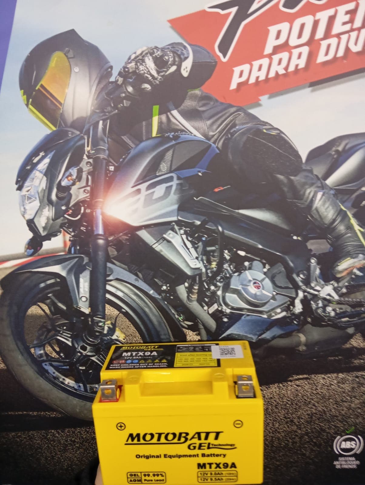 Miniatura 2 de BATERÍA PARA MOTOCICLETA MOTOBATT DE ALTO RENDIMIENTO PULSAR NS 400 Pulsar 200 RS, Pulsar 200NS, Pulsar 200NS FI, Dominar 250, 