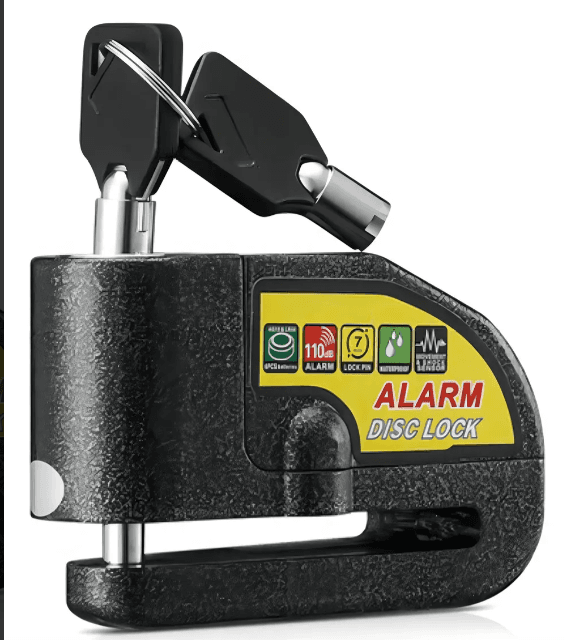 CANDADO DE DISCO CON ALARMA SEGURIDAD PARA MOTOCICLETA